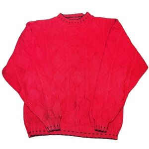 Vintage Generra Acadamius Scholactis Magnum Red Cable Knit Sweater